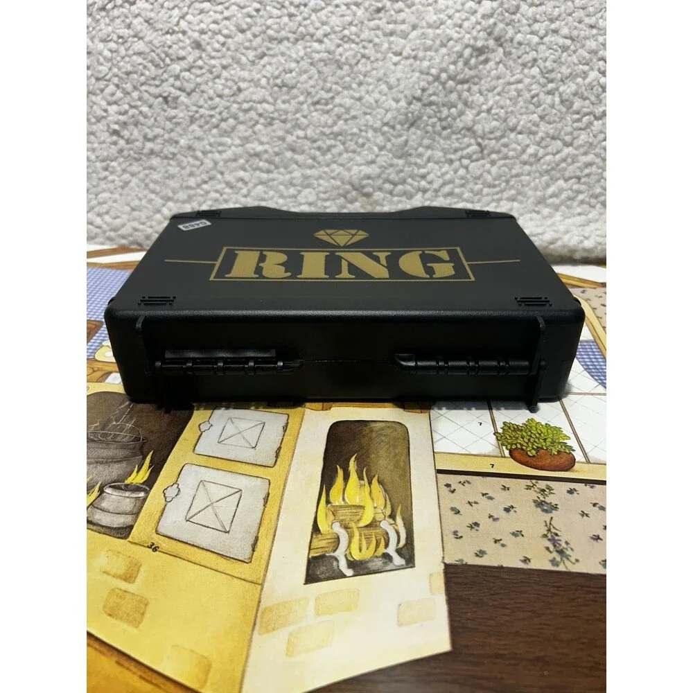 Ring Security Wedding Ring Bearer Briefcase Box Black Gold With Foam Inserts
